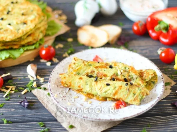 Фото блюда: Блины из кабачков с сыром