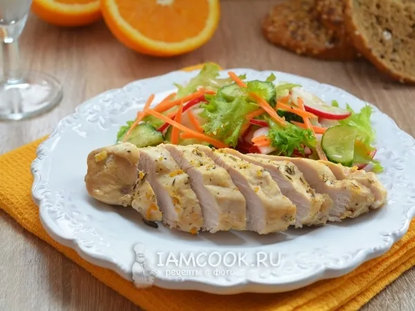 Фото блюда: Куриные грудки в имбирно-апельсиновом маринаде