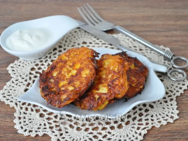 Фото блюда: Драники картофельные с тыквой