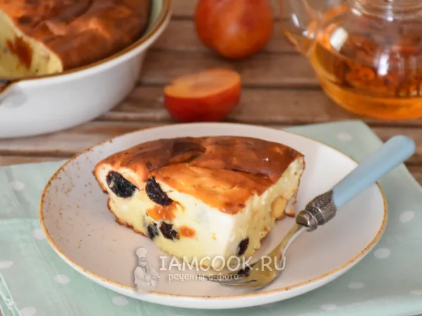 Фото блюда: Творожная запеканка с рисовой мукой в духовке (ПП)
