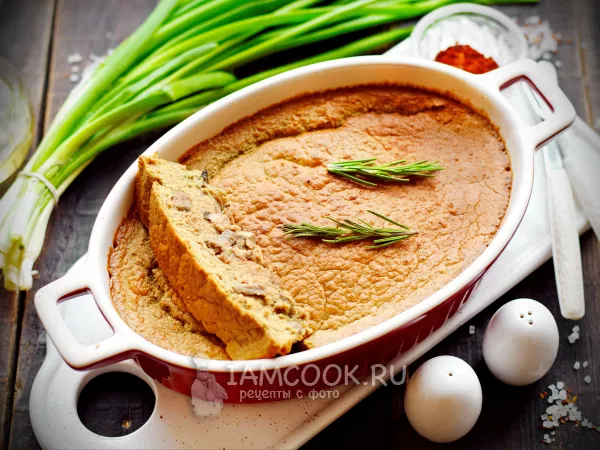 Фото блюда: Суфле из куриной печени с грибами