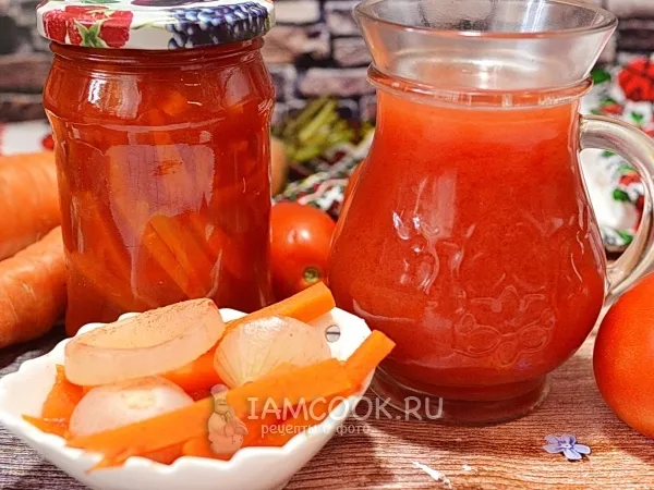 Фото блюда: Томатный сок с морковью на зиму