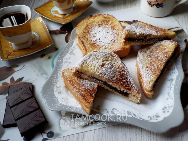 Фото блюда: Тосты с шоколадом