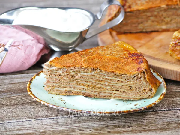 Фото блюда: Блинный пирог с печенью