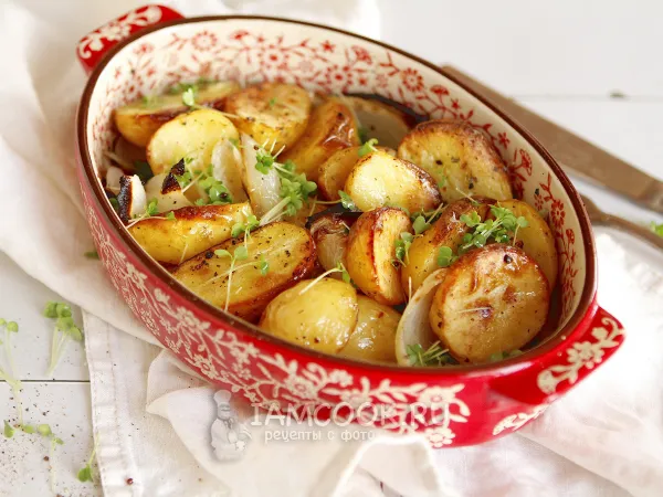 Фото блюда: Картошка с луком в аэрогриле