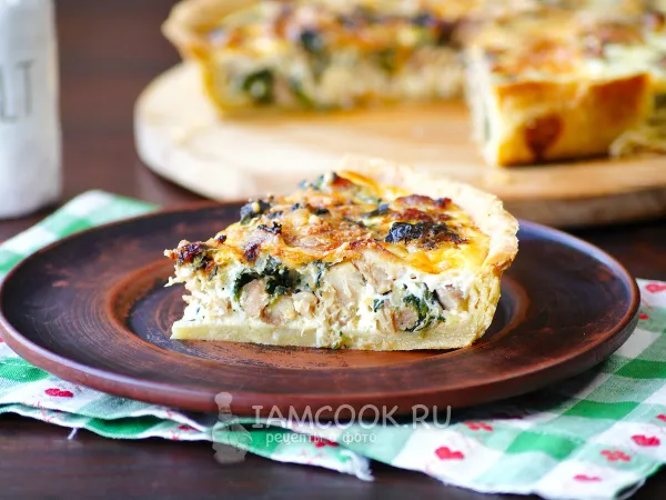 Фото блюда: Киш с курицей и шпинатом