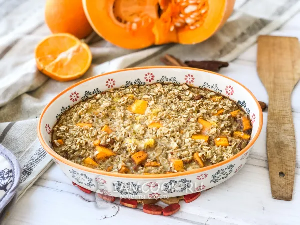 Фото блюда: Запеченная овсянка с тыквой и апельсином