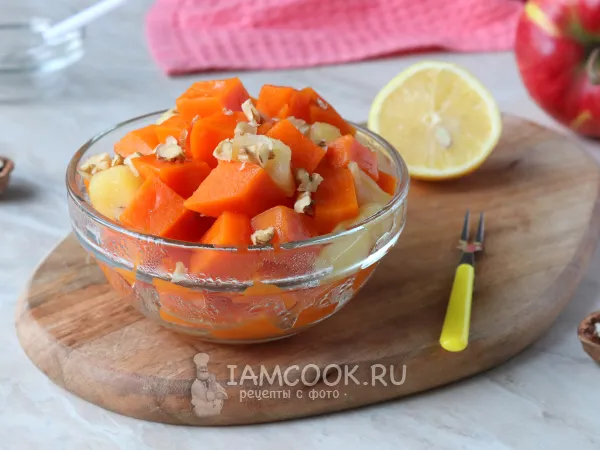 Фото блюда: Тыква с яблоками в мультиварке