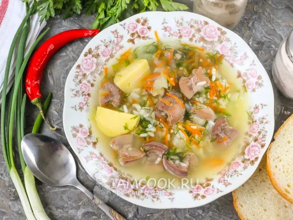 Фото блюда: Суп со свиными почками и рисом