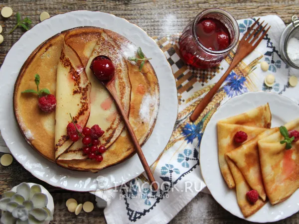 Фото блюда: Шоколадные блины с белым шоколадом