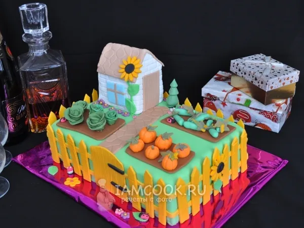 Фото блюда: Торт из мастики «Огород»