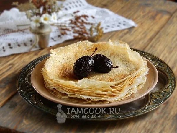 Фото блюда: Постные блины на минералке