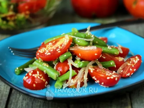 Фото блюда: Салат со стручковой фасолью и помидорами