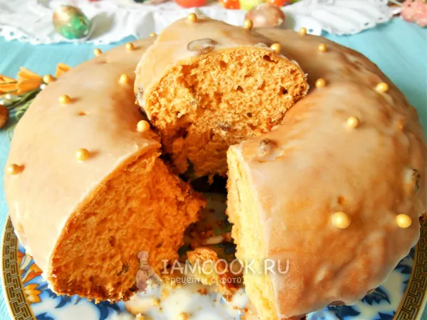 Фото блюда: Розовый кулич-кекс на томатном соке