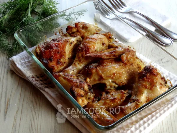 Фото блюда: Курица с аджикой и майонезом в духовке