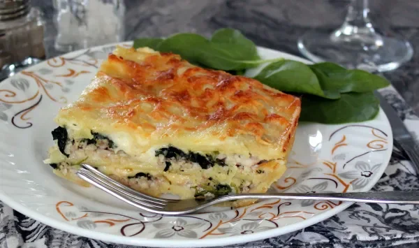 Фото блюда: Лазанья с курицей и шпинатом