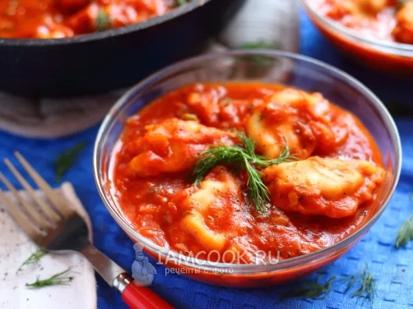 Фото блюда: Пельмени в томатном соусе