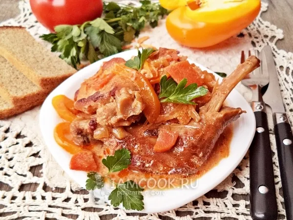 Фото блюда: Тушеный кролик с капустой