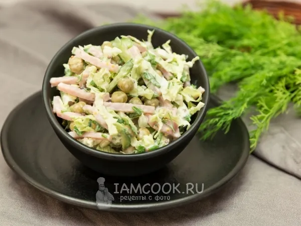 Фото блюда: Салат с китайской капустой и ветчиной