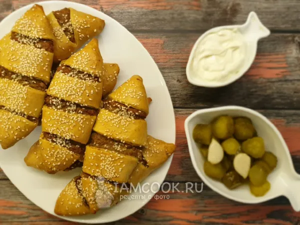 Фото блюда: Пирожки с печенью из бездрожжевого теста