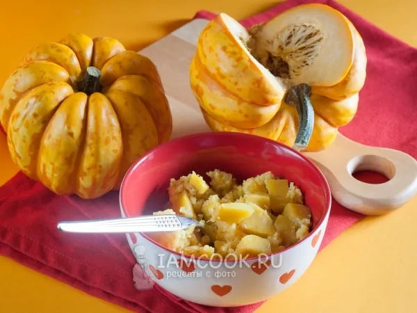 Фото блюда: Кукурузная каша с тыквой в микроволновке