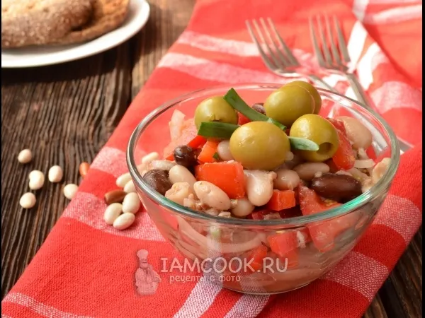 Фото блюда: Салат с фасолью, тунцом и овощами