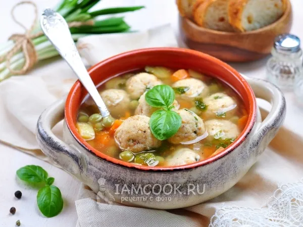 Фото блюда: Суп с рыбными фрикадельками