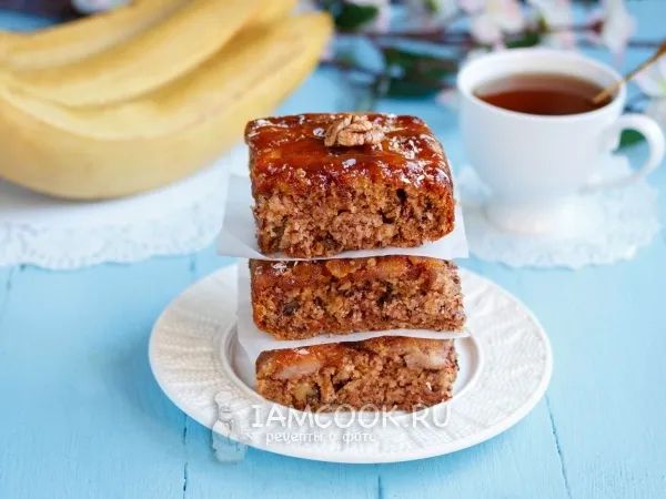 Фото блюда: Постный банановый пирог