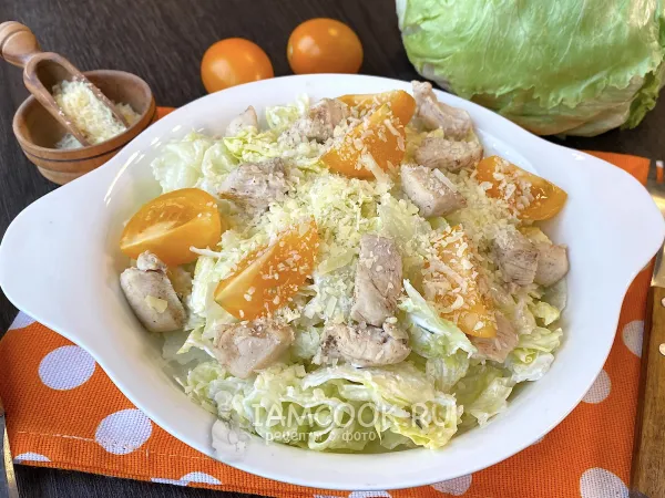 Фото блюда: Диетический салат «Цезарь» с курицей (ПП)