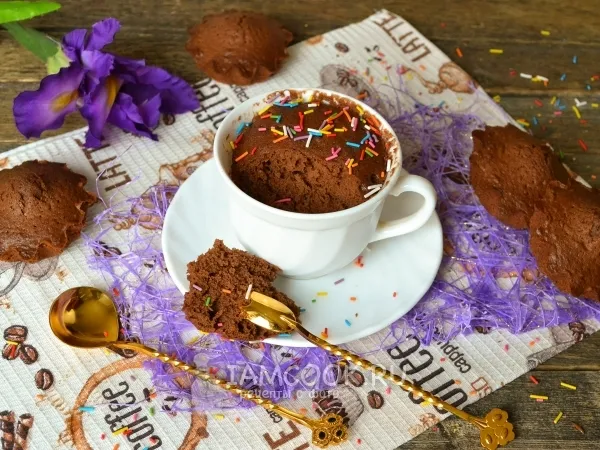 Фото блюда: Кекс за 1 минуту в микроволновке