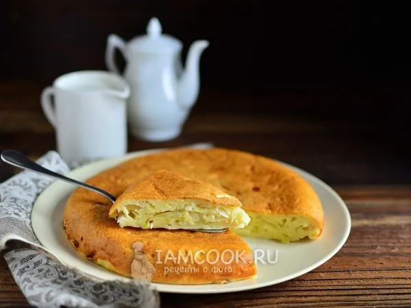 Фото блюда: Заливной пирог с капустой в мультиварке