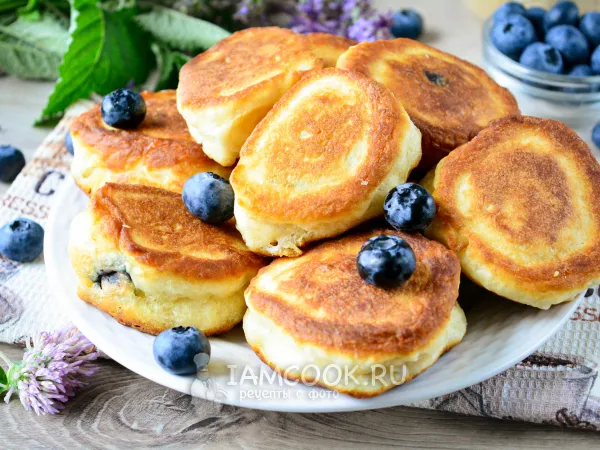Фото блюда: Оладьи с голубикой