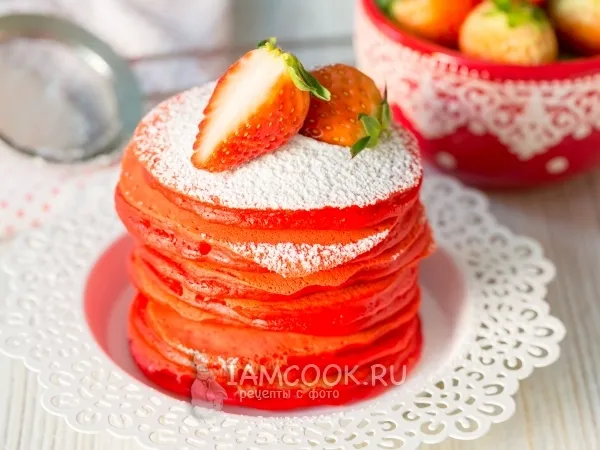 Фото блюда: Панкейки «Красный бархат»