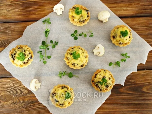 Фото блюда: Тарталетки с курицей и грибами