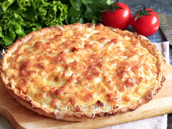 Фото блюда: Киш с курицей и картошкой