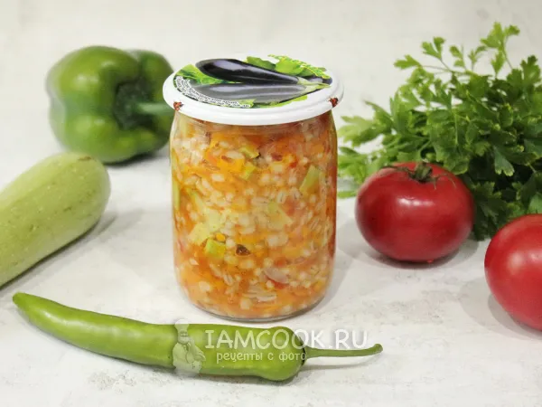 Фото блюда: Рассольник с кабачками и перловкой на зиму