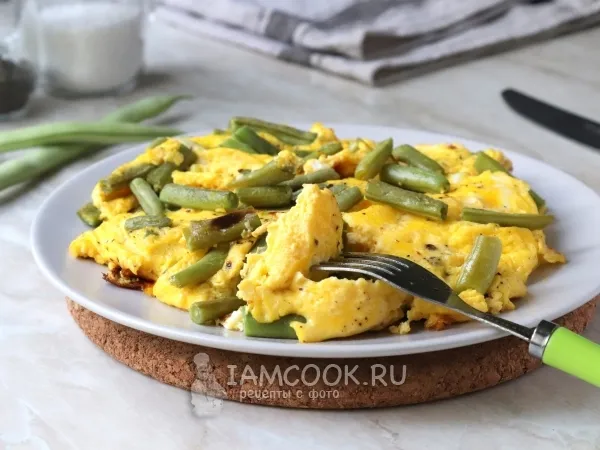 Фото блюда: Омлет со стручковой фасолью