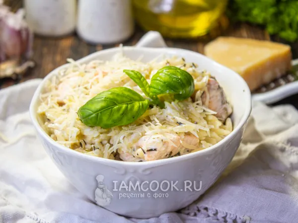 Фото блюда: Орзо с лососем