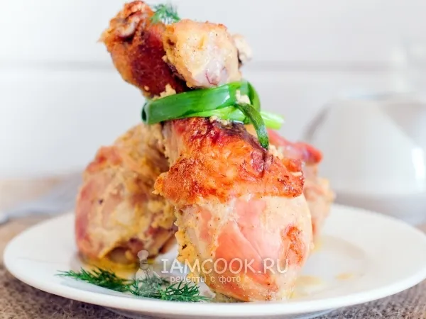 Фото блюда: Куриные ножки в сметане в духовке