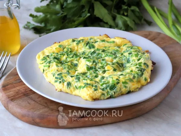 Фото блюда: Омлет с зелёным луком