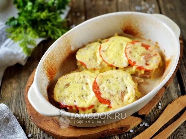 Фото блюда: Свиные отбивные под шубой в духовке