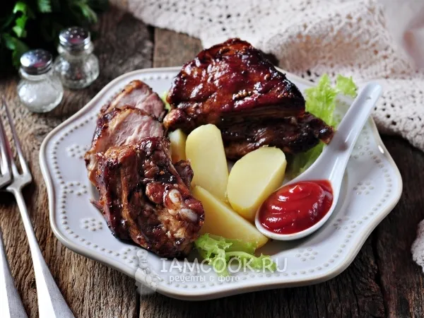 Фото блюда: Свиные ребрышки в медово-горчичном соусе