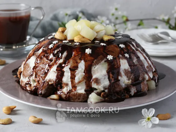 Фото блюда: Торт «Панчо» из пряников и сметаны с ананасами