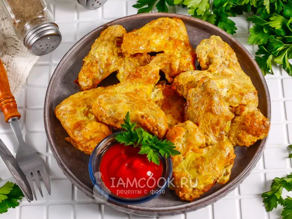 Фото блюда: Куриные крылышки в панировке в духовке