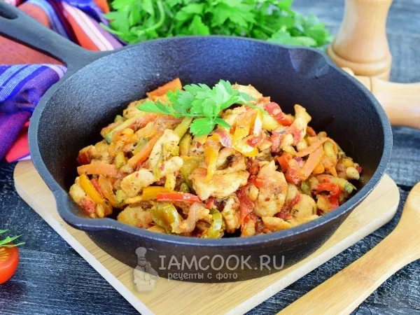 Фото блюда: Рагу из кабачков с курицей