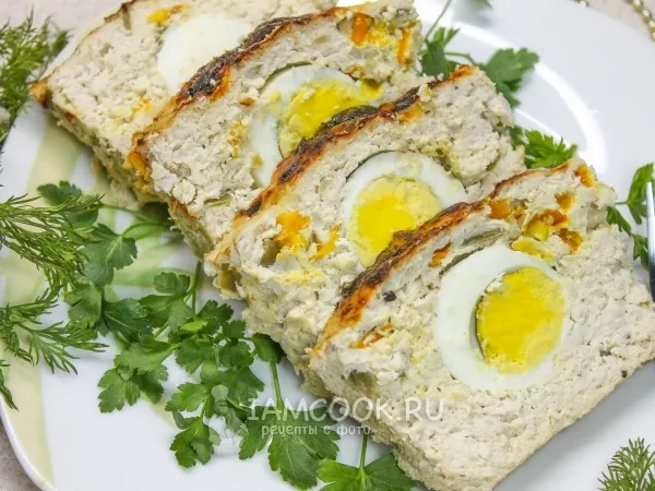 Фото блюда: Куриный рулет с яйцом по Дюкану