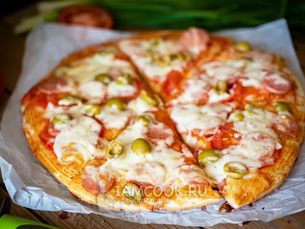 Фото блюда: Пицца на сухом молоке и дрожжах