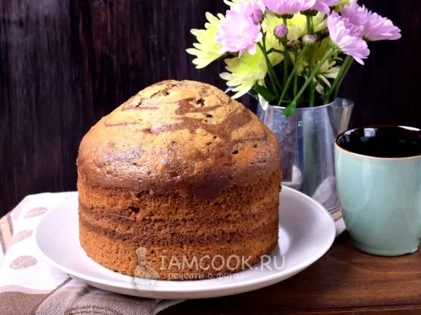 Фото блюда: Пирог «Зебра» на сыворотке