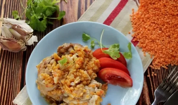 Фото блюда: Каша из чечевицы с курицей