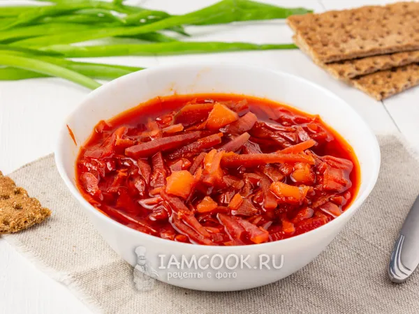 Фото блюда: Постный борщ с квашеной капустой